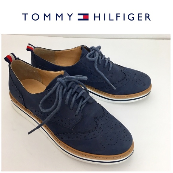 tommy hilfiger blue suede shoes